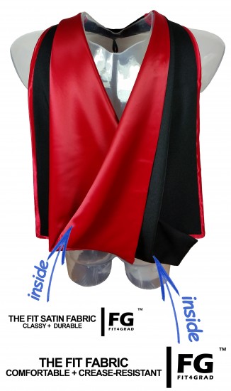 Academic hood, black-red