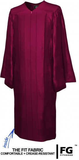 Gown, SHINY, maroon-red