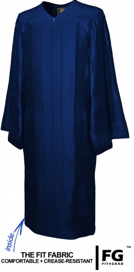 Gown, SHINY, navy-blue