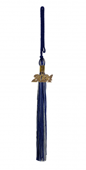 Tassel marked year blue white