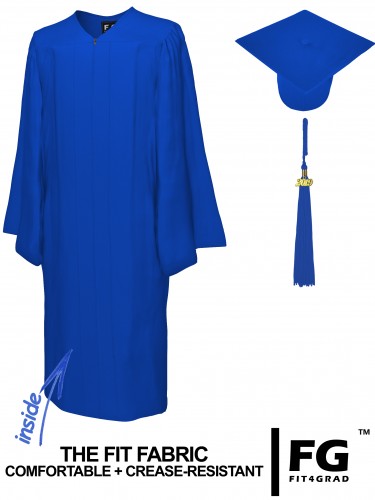 Matte Bachelor Academic Cap, Gown & Tassel royal blue