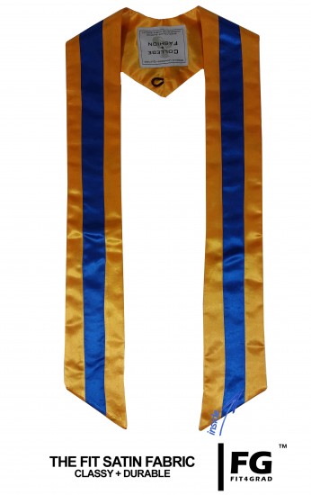 High quality multicoloured stole, yellow-blue-yellow