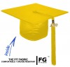 Shiny Bachelor Academic Cap, Gown & Tassel yellow-gold