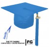 Shiny Bachelor Academic Cap, Gown & Tassel sky-blue