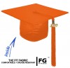 Shiny Bachelor Academic Cap, Gown & Tassel orange