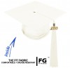 Shiny Bachelor Academic Cap, Gown & Tassel white