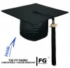 Shiny Bachelor Academic Cap, Gown & Tassel black