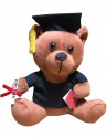 Doctoral cap ELEGANT with year tassel, black, with academic bear