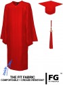 Shiny Bachelor Academic Cap, Gown & Tassel maroon-red