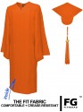 Matte Bachelor Academic Cap, Gown & Tassel orange