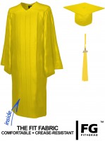 Shiny Bachelor Academic Cap, Gown & Tassel yellow-gold
