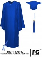 Shiny Bachelor Academic Cap, Gown & Tassel royal blue