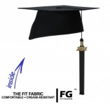 Doctoral cap ELEGANT with year tassel, black