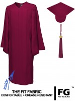 Matte Bachelor Academic Cap, Gown & Tassel maroon-red