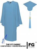 Matte Bachelor Academic Cap, Gown & Tassel sky-blue