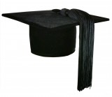Luxury velvet doctoral cap (or mortar board) with elegant tassel