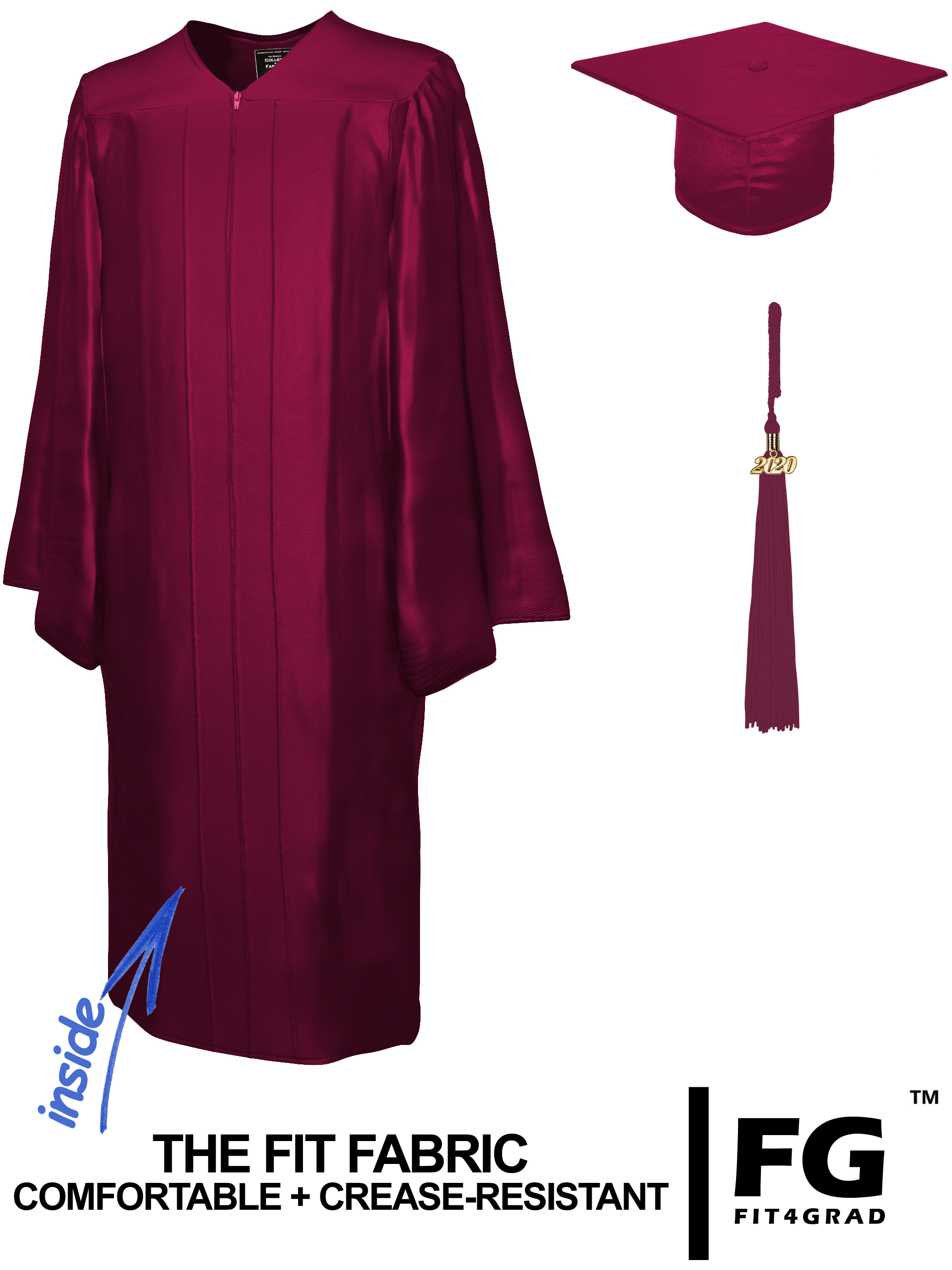 Buy Graduation Cap, Gown, Tassel & Stole Set: Shiny Finish
